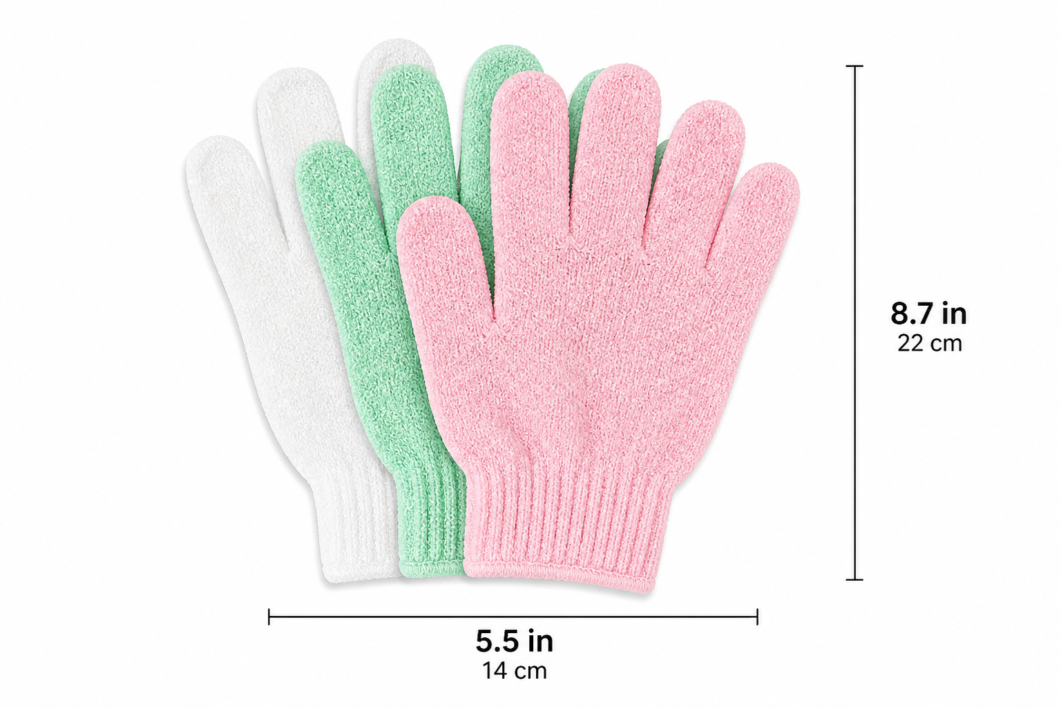 Tres colores disponibles — blanco, verde y rosa